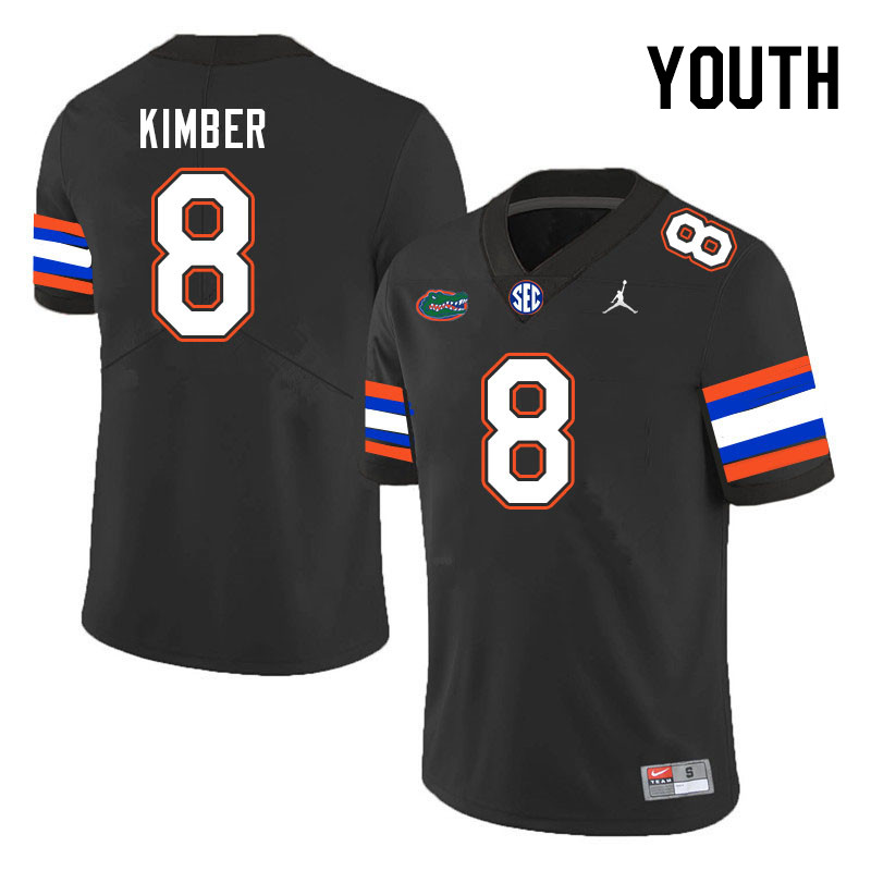 Youth #8 Jalen Kimber Florida Gators College Football Jerseys Stitched-Black